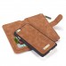 iPhone 6 6s Plus 5.5 - CaseMe Vintage 2 in 1 Genuine Leather Flip Zipper Wallet Protective Cover Case - Brown